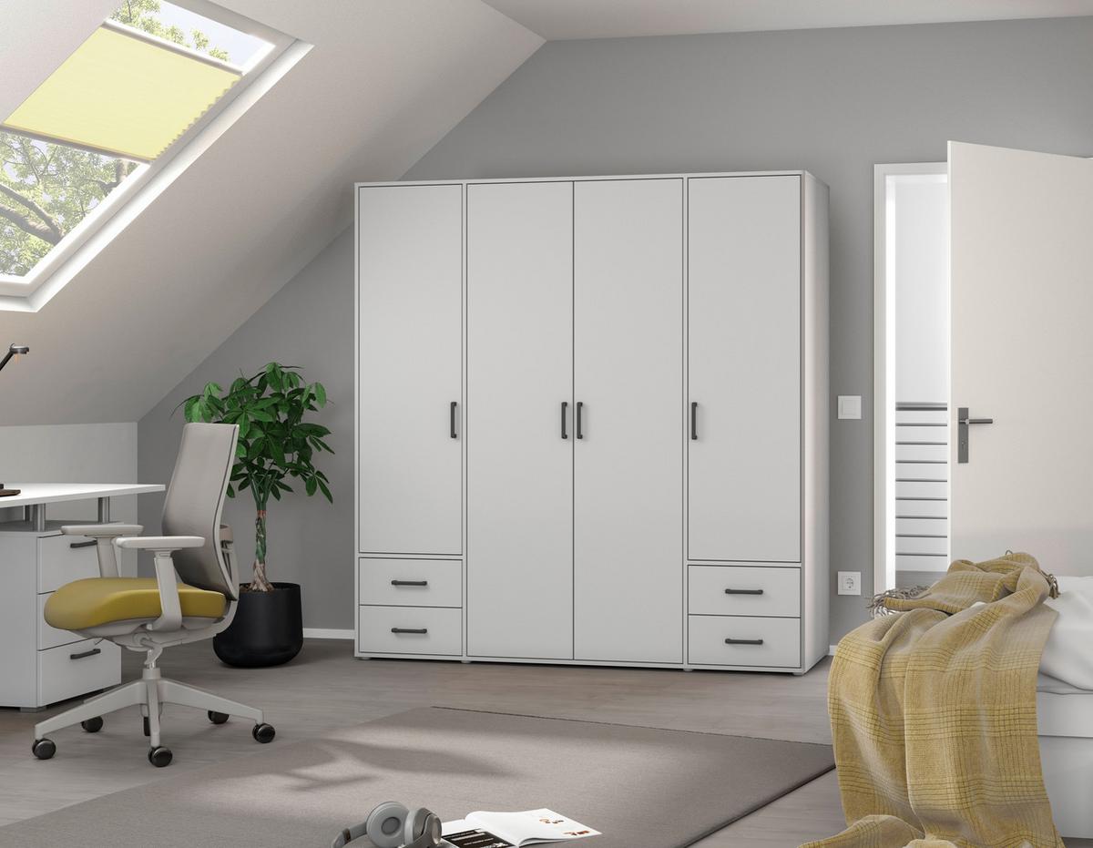Drehtürenschrank Voyager Weiß B: 187 cm - Weiß, MODERN, Holzwerkstoff (187/194/53cm) - Rauch Möbel