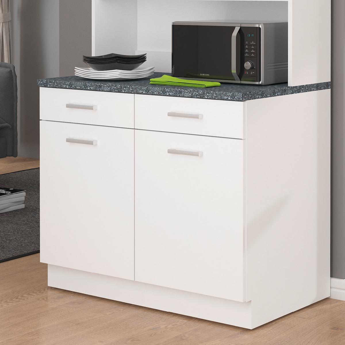 Anrichte Maria B: 100 Cm Weiß/graphit 4-Türig Modern - Graphitfarben/Weiß, KONVENTIONELL, Holzwerkstoff (100/200/60cm)