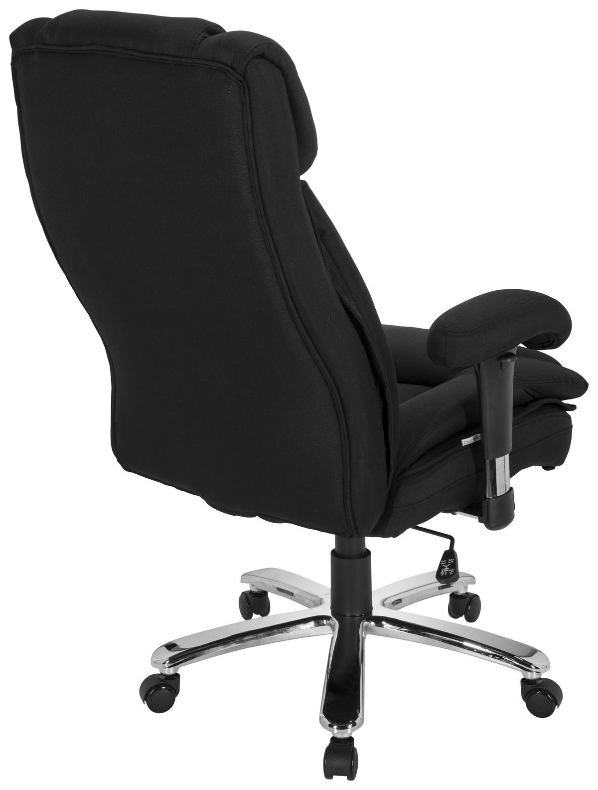 Chefsessel Builder Xxl I Schwarz - Silberfarben/Schwarz, MODERN, Kunststoff/Textil (76/123/81cm) - MID.YOU