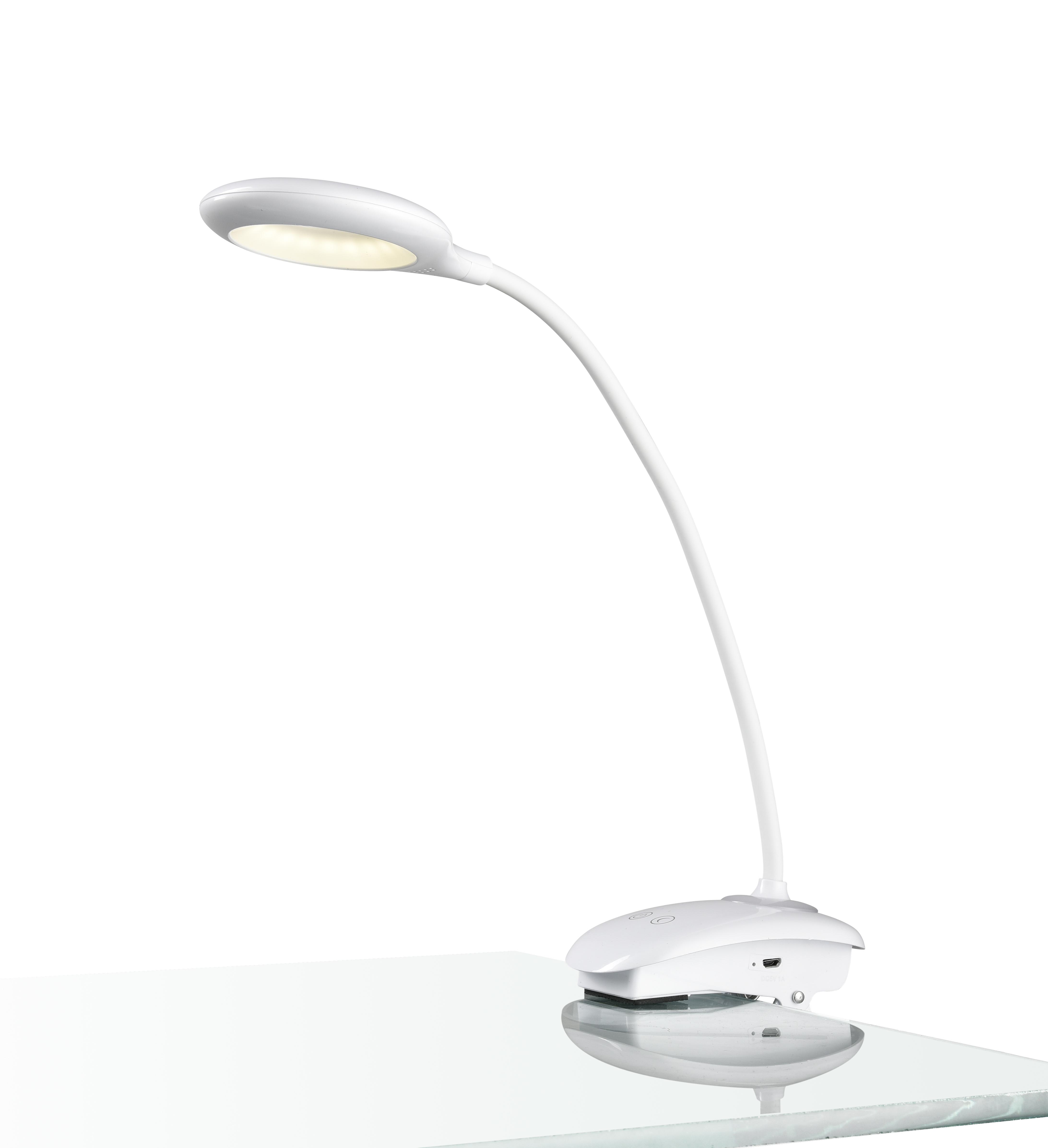 Lampa Na Písací Stôl Luli - biela, Romantický / Vidiecky, plast (11/12/42cm) - Modern Living