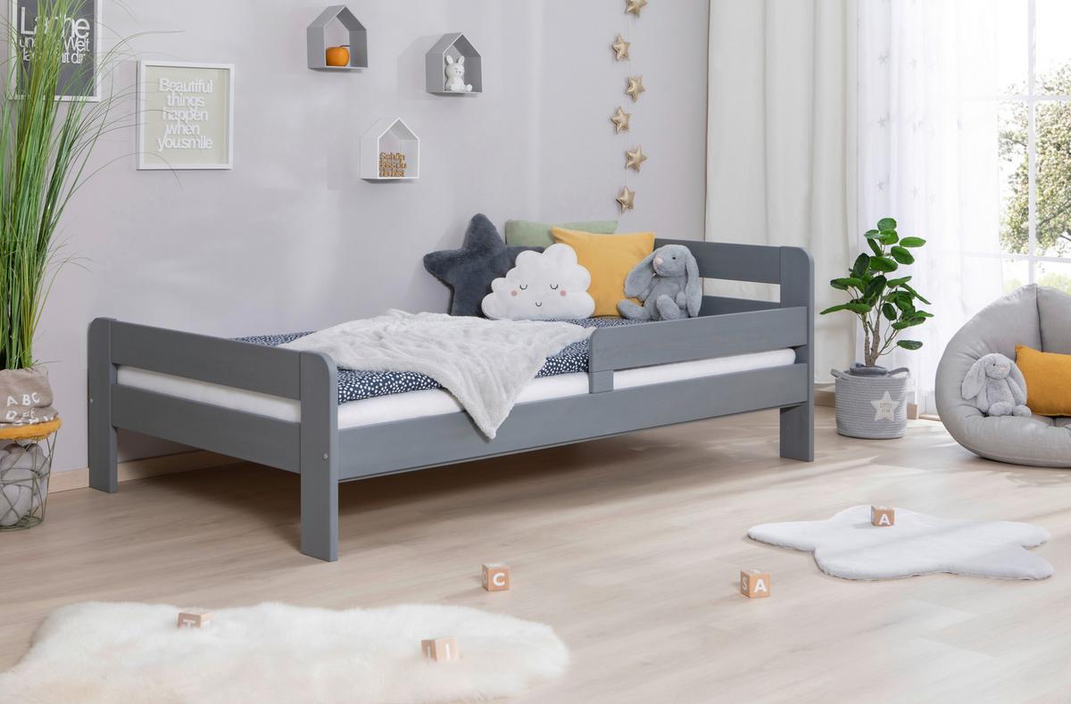 Bett Bennet Hellgrau Lf: 120x200 Cm - Hellgrau/Hellblau, MODERN, Holz (120/200cm) - MID.YOU