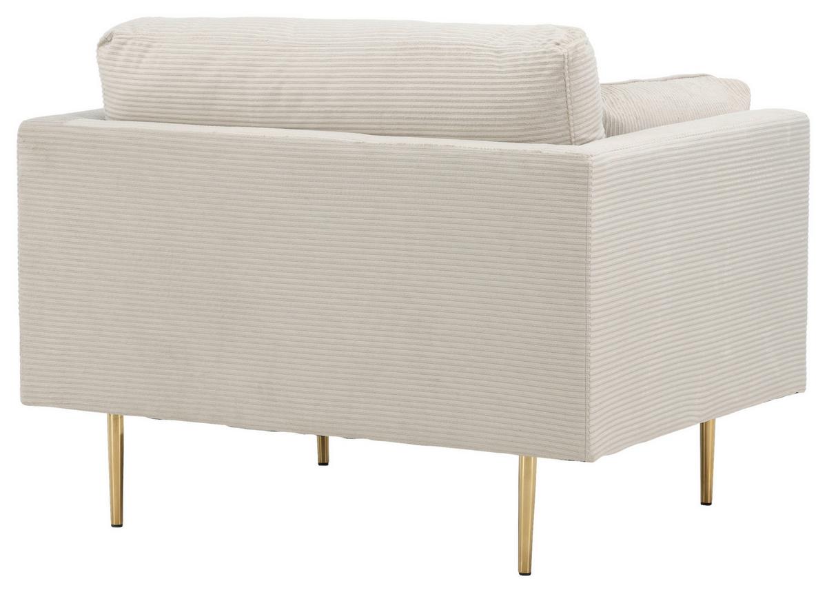 Sessel Boom - Beige/Goldfarben, Design, Textil/Metall (110/84/86cm) - Livetastic