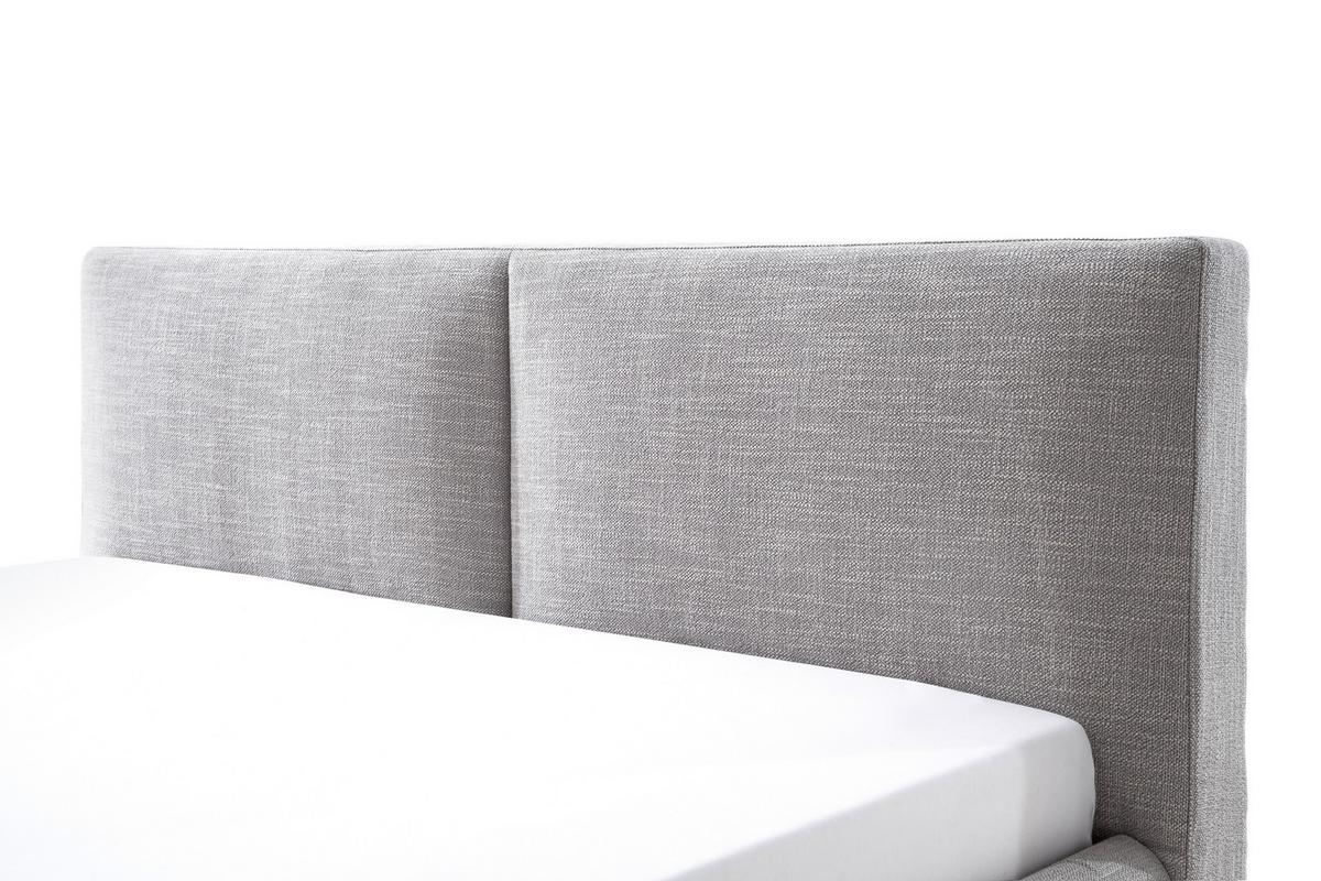 Polsterbett Mit Lattenrost + Bettkasten 180x200 Atesio - Hellgrau/Naturfarben, MODERN, Holz/Textil (180/200cm) - Livetastic
