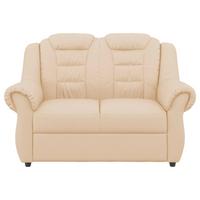 2-Sitzer-Sofa Boston Beige Lederlook - Beige/Schwarz, KONVENTIONELL, Textil (145/102/101cm) - Livetastic