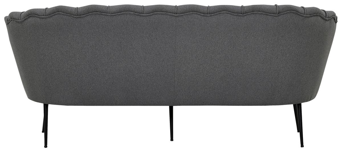 2-Sitzer-Sofa Calais - Dunkelgrau/Schwarz, Design, Textil/Metall (180/78.5/78cm) - Livetastic