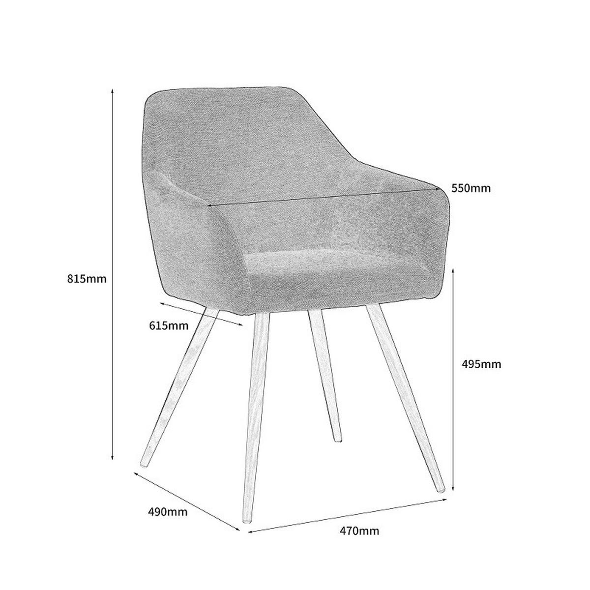 Armlehnstuhl Melinda Grau Gepolstert - Beige/Naturfarben, MODERN, Textil/Metall (56/81,5/63cm) - MID.YOU