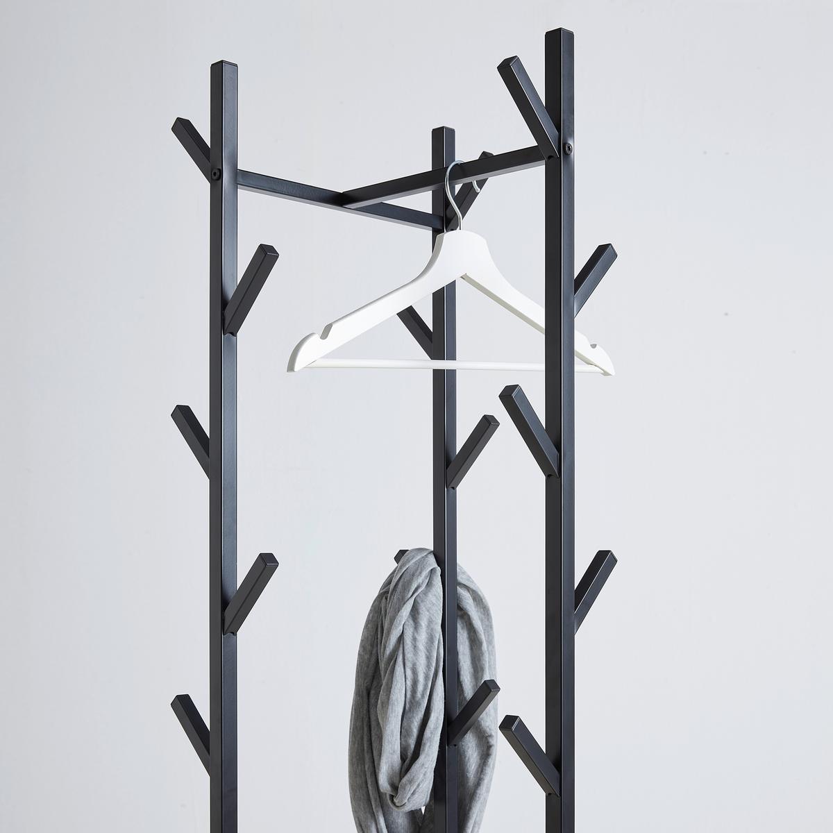 STOJAN DO ŠATNY LUGO -EXKLUSIV- - černá, Moderní, kov/kompozitní dřevo (40/182/40cm) - Mömax