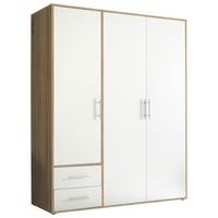 Skriňa s otočnými dverami VALENCIA 155cm - biela/dub sonoma, Modern, kompozitné drevo/plast (155/195/60cm) - MID.YOU