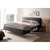 Polsterbett Mattis 180x200cm Anthrazit, inkl. Bettkasten - Eichefarben/Anthrazit, Design, Holz/Textil (180/200cm) - Livetastic