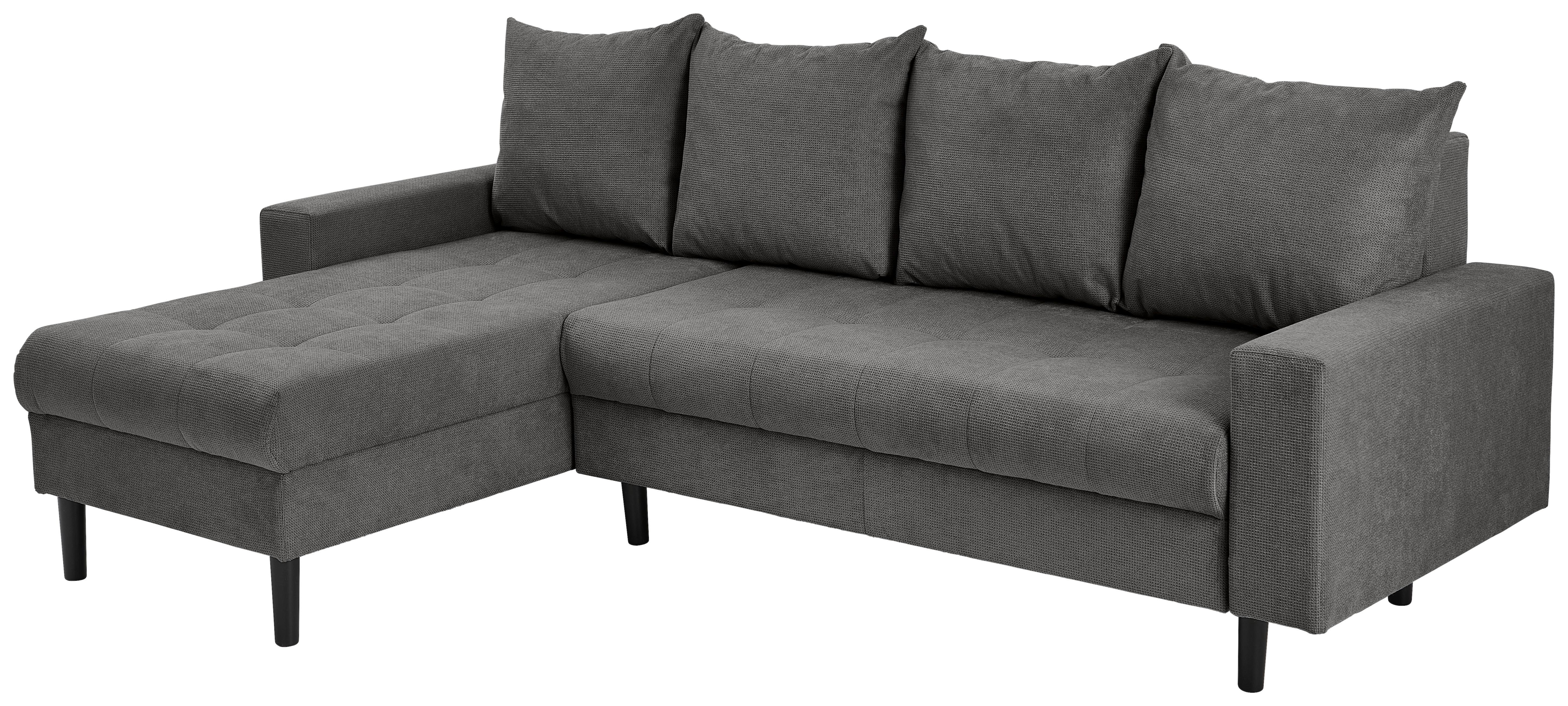 Ecksofa Boston, D. Grau S: 157x231 cm - Dunkelgrau/Schwarz, KONVENTIONELL, Textil (157/231cm) - P & B