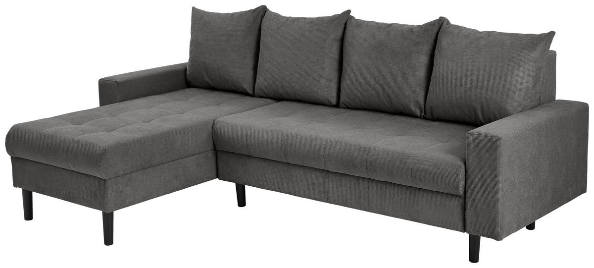 Ecksofa Boston, D. Grau S: 157x231 cm - Dunkelgrau/Schwarz, KONVENTIONELL, Textil (157/231cm) - P & B