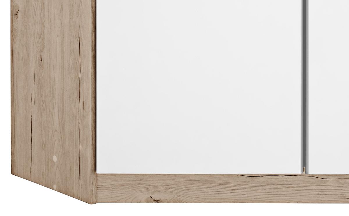 Eckschrank 95 Cm Cariba, Weiß/eiche Dekor - Eichefarben/Weiß, Design, Holzwerkstoff (95/198cm) - MID.YOU