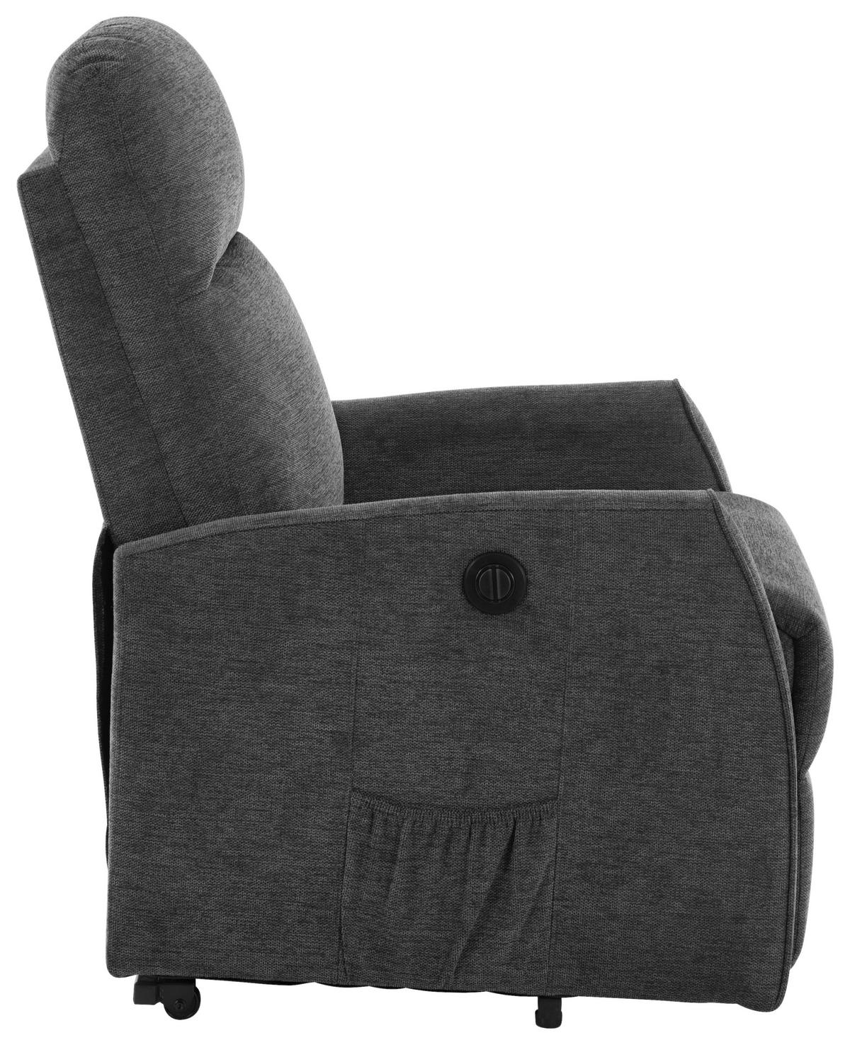 Fernsehsessel Athen Dunkelgrau, B: 67,5 cm - Dunkelgrau, MODERN, Holz/Textil (67.5/107/88.5cm)