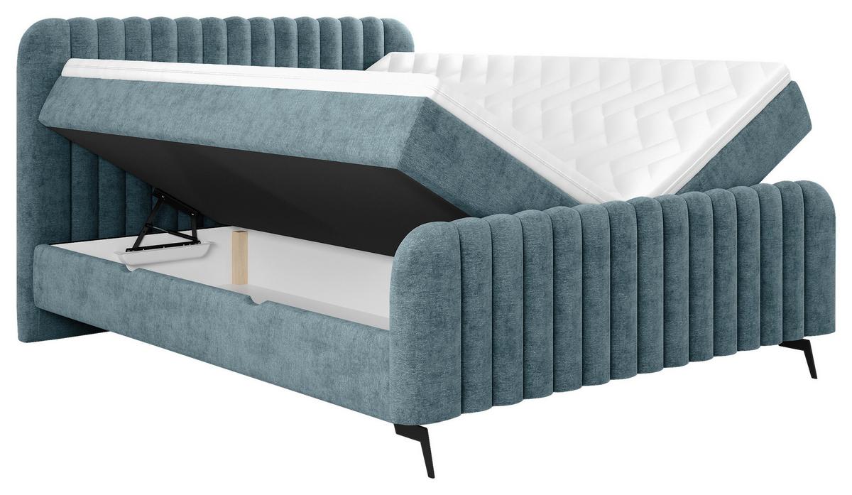 Boxbett Liam Petrol 160x200 Cm - Petrol/Schwarz, MODERN, Holz/Holzwerkstoff (160/200cm) - MID.YOU