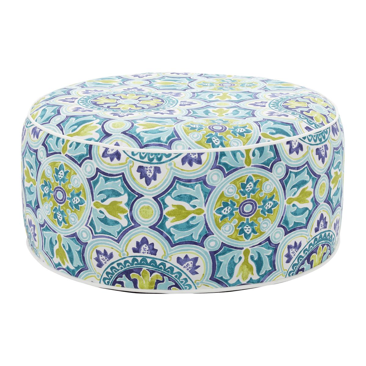 SEDACÍ VENKOVNÍ PODUŠKA CASSY - modrá/vícebarevná, Moderní, textil (53/23/53cm) - Bessagi Garden