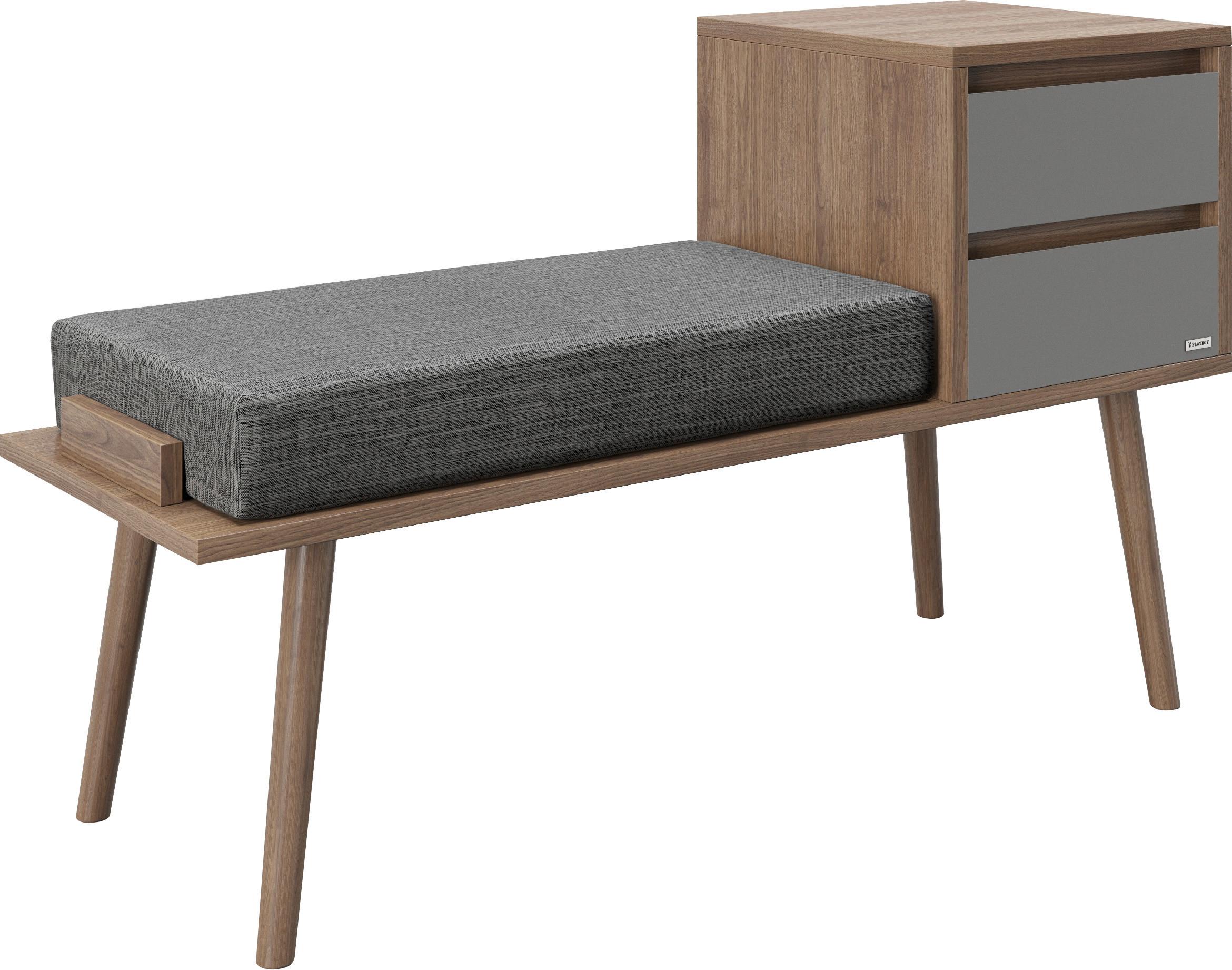Hockerbank Monique Walnuss Dekor H: 68,2 cm + Sitzauflage
