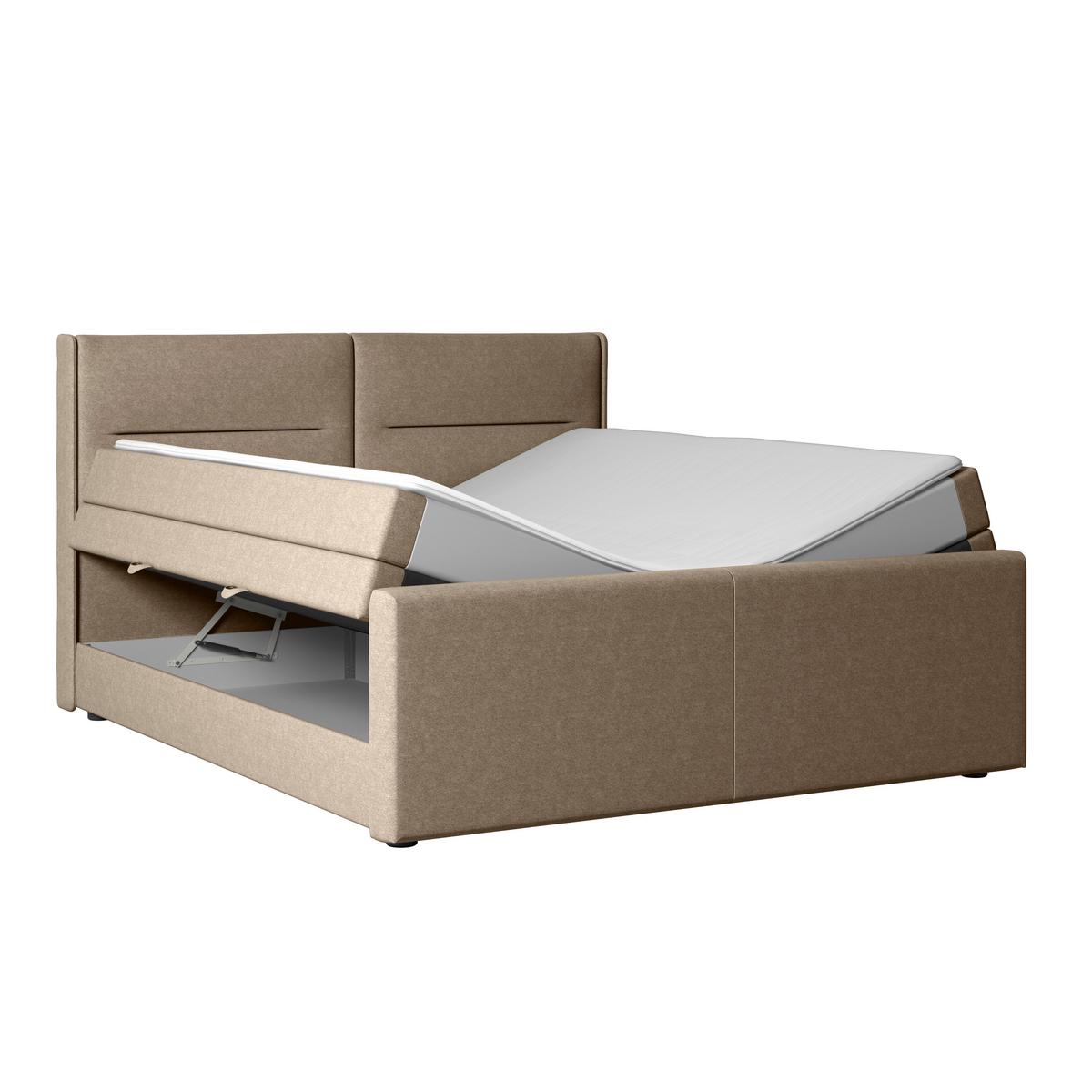 Boxspringbett mit Bettkasten Kyoto Beige 180x200 - Beige, MODERN, Holz/Kunststoff (180/200cm) - MID.YOU