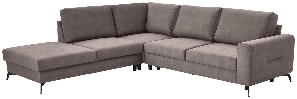 Sedací souprava ADESSO, levá, šedobéžová barva - černá/šedobéžová, Konvenční, kov/textil (257/275cm) - MID.YOU