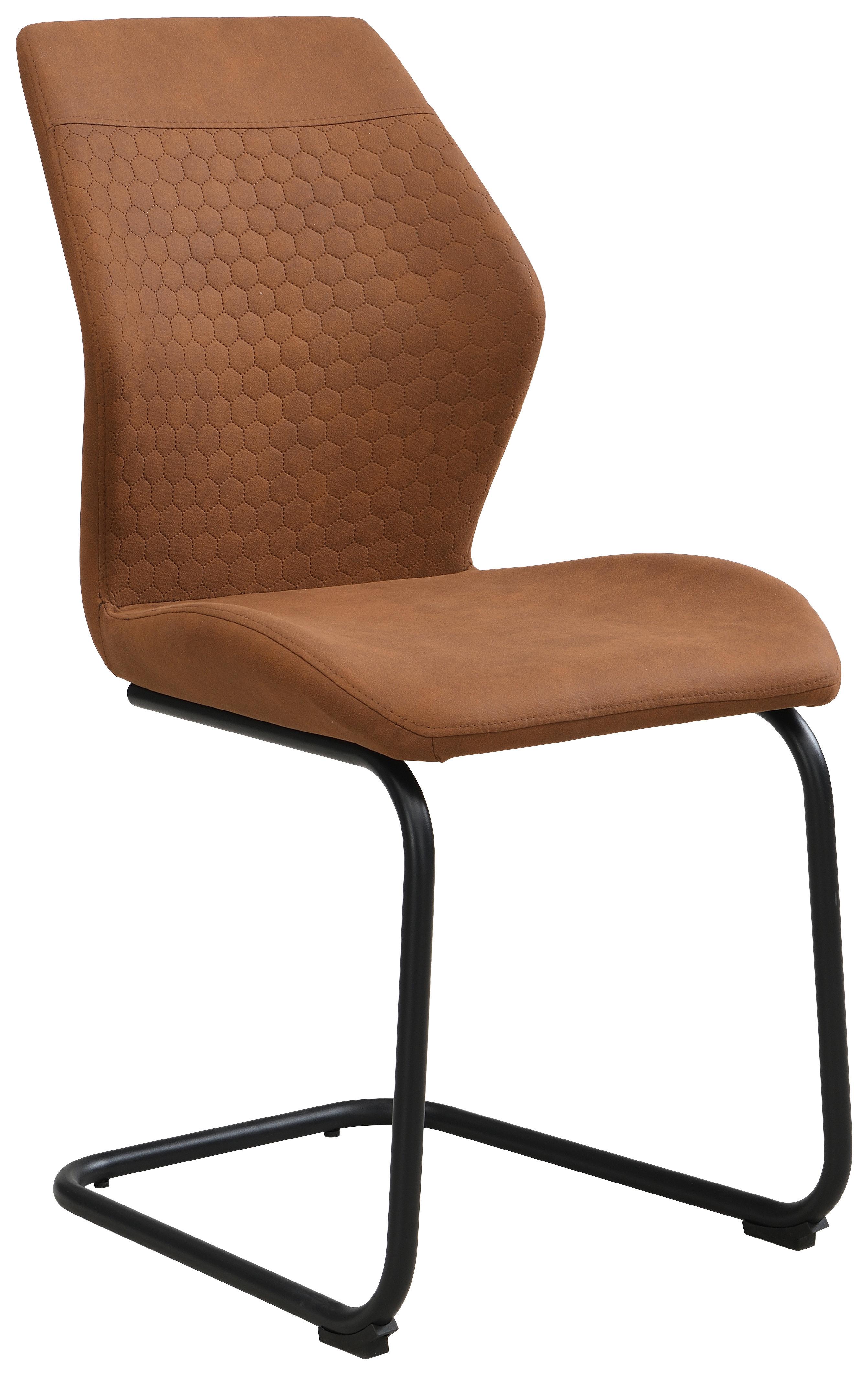 HOUPACÍ ŽIDLE ANIKA - černá/hnědá, Moderní, kov/textil (49/91/59cm) - Mömax