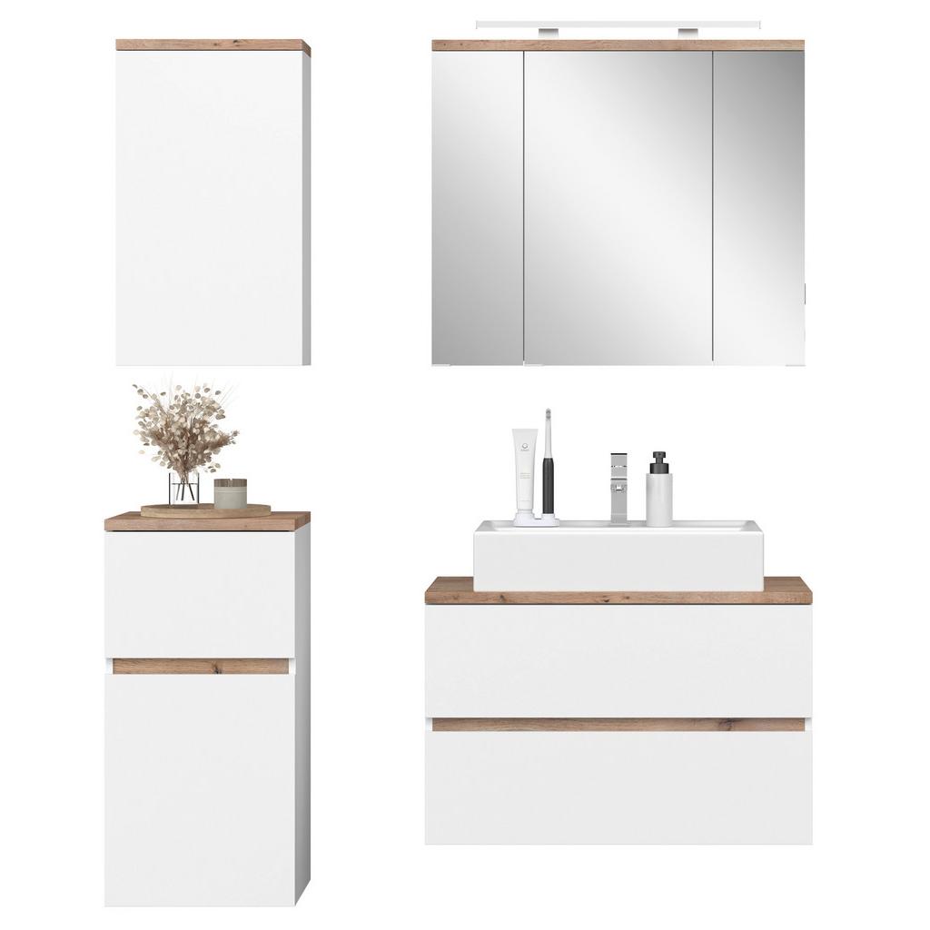 Badezimmer Marbella Weiß, Artisan Dekor 4-teilig