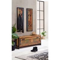Garderobe Dielen Multicolor/Schwarz B: 130cm - Multicolor/Schwarz, Design, Holz/Metall (130/160/40cm) - MID.YOU