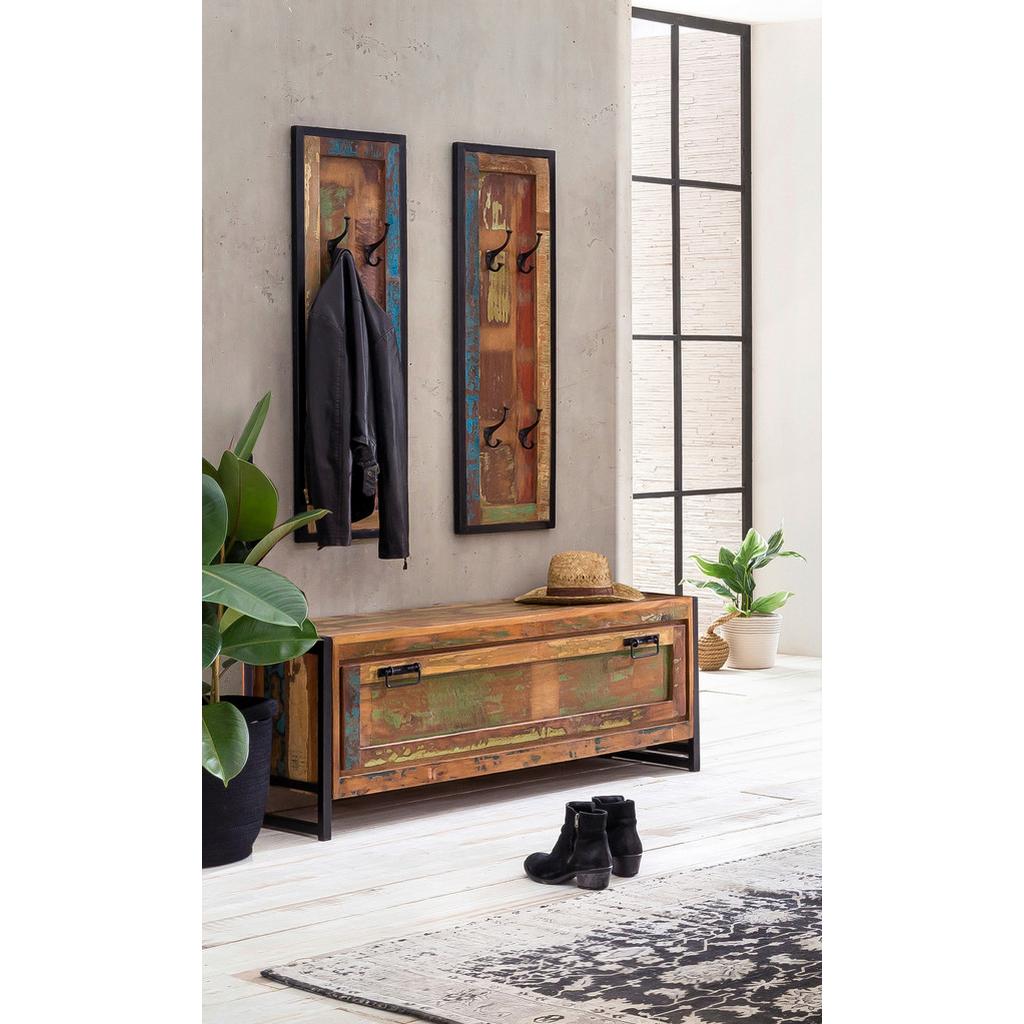 Garderobe Dielen Multicolor/Schwarz B: 130cm