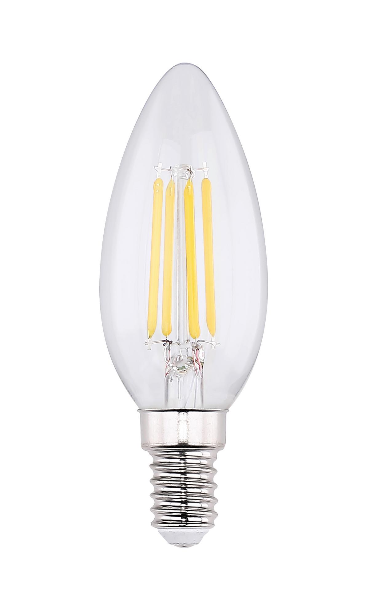 LED-Lampe Kerzenform E14, 4 W, 400 lm, 300 K - Klar, KONVENTIONELL, Glas (3,5/9,7cm)