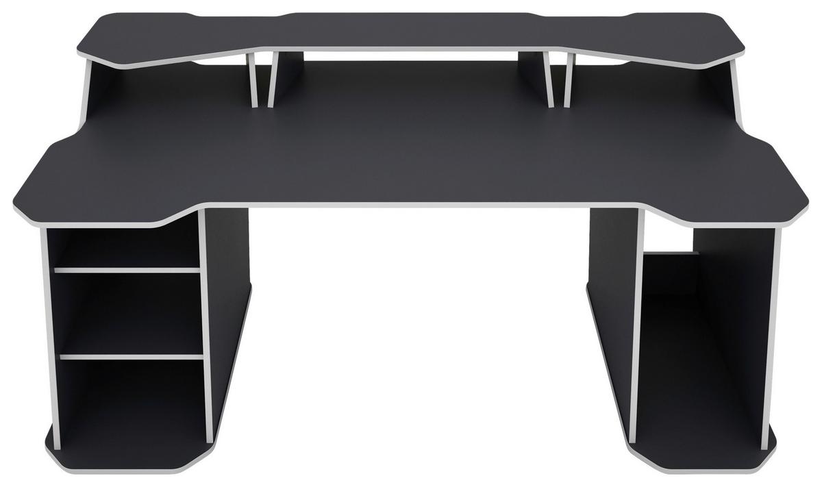 Gaming Tisch Matrix Anthrazit/weiß B: 85 Cm - Anthrazit/Weiß, LIFESTYLE, Holzwerkstoff (180/85/76cm) - MID.YOU