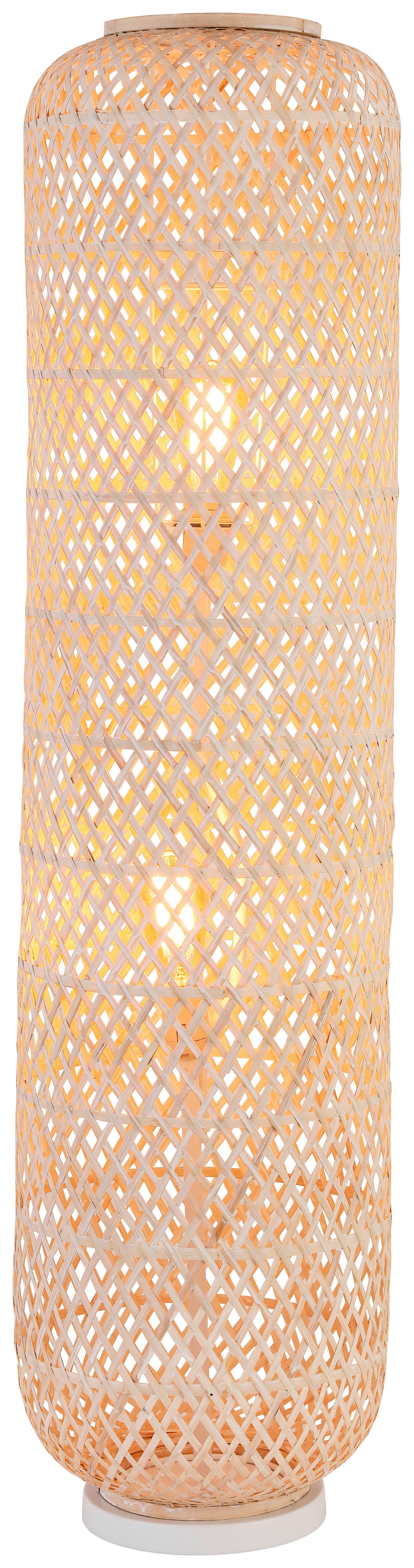 STOJACÍ LAMPA LAURINA - bílá, Moderní, kov/dřevo (32/120cm) - Bessagi Home