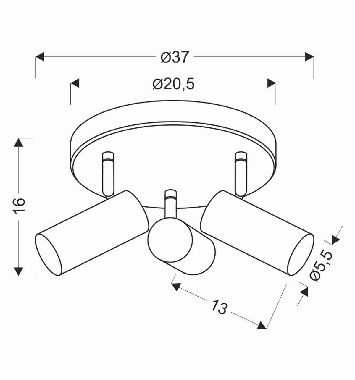 Deckenstrahler 98-01726 - Messingfarben, KONVENTIONELL, Metall (37/37/16cm)