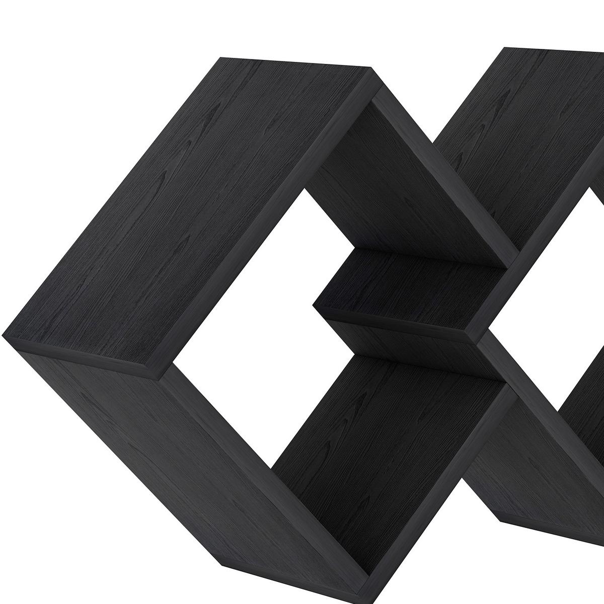 Wandregal Galaxy Schwarz B: 102 Cm - Schwarz, Design, Holzwerkstoff (102/42/20cm) - Livetastic