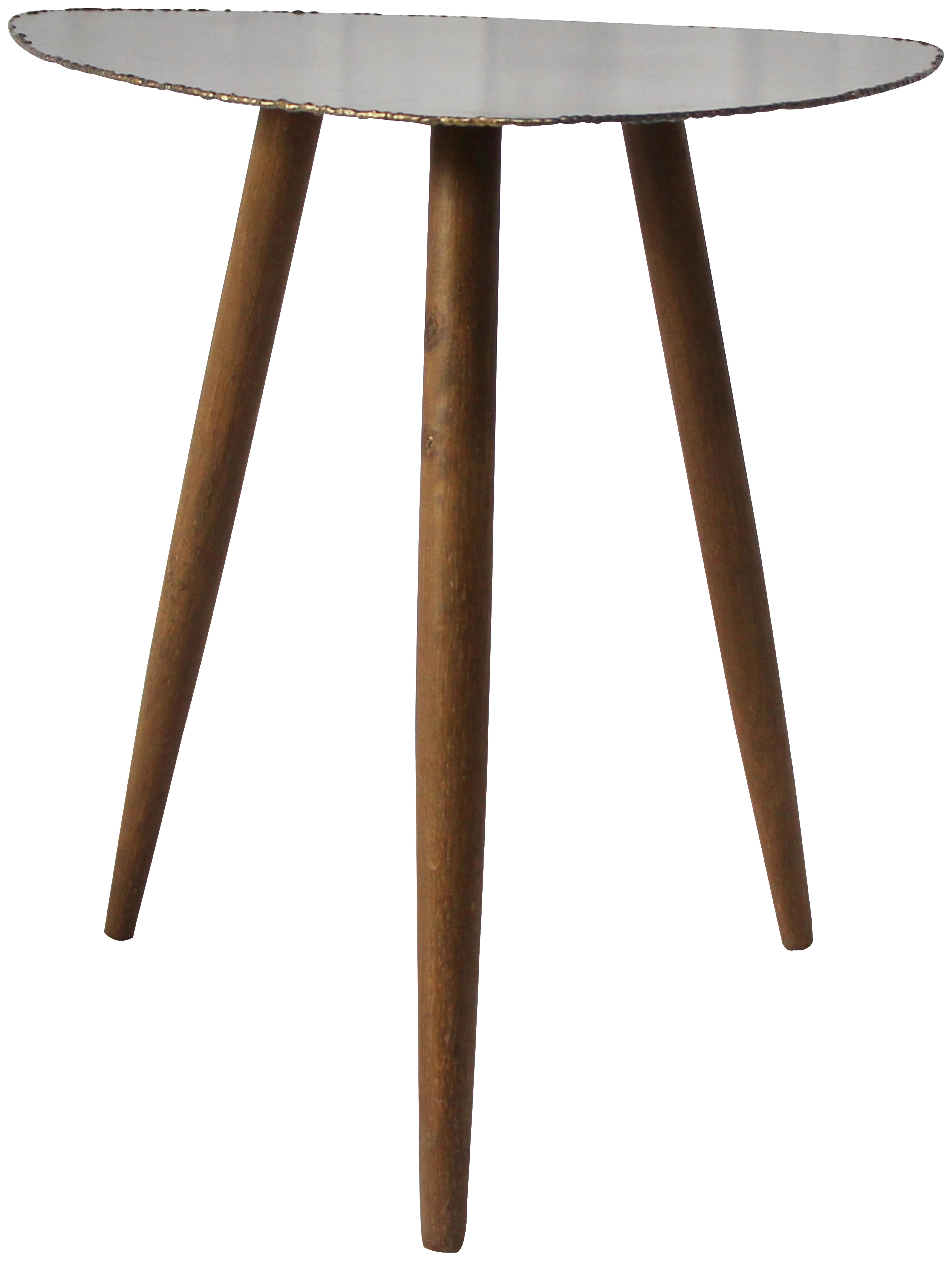 Beistelltisch mit Tischplatte Grau/Naturfarben - Braun/Naturfarben, Trend, Holz/Metall (50/49/53cm)