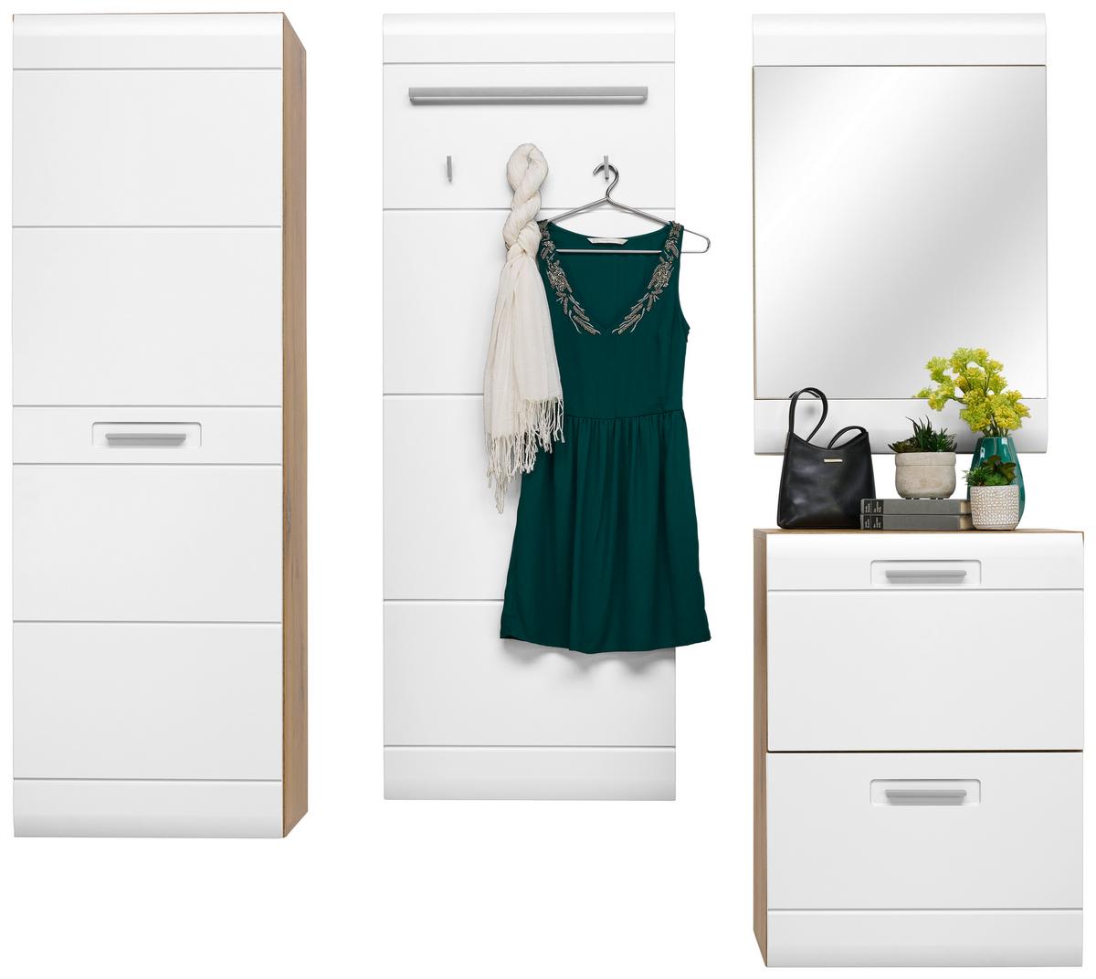Garderobenschrank Auris Weiß/eiche Dekor B: 52 Cm - Eichefarben/Weiß, MODERN (52/164/37,1cm) - Luca Bessoni