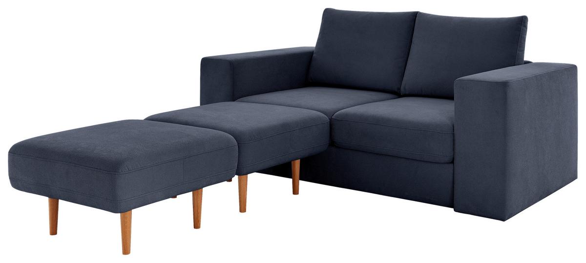 Viersitzer-Sofa Looks V-1 - Eichefarben/Dunkelblau, Design, Textil (252/96/107cm) - LOOKS by W.Joop