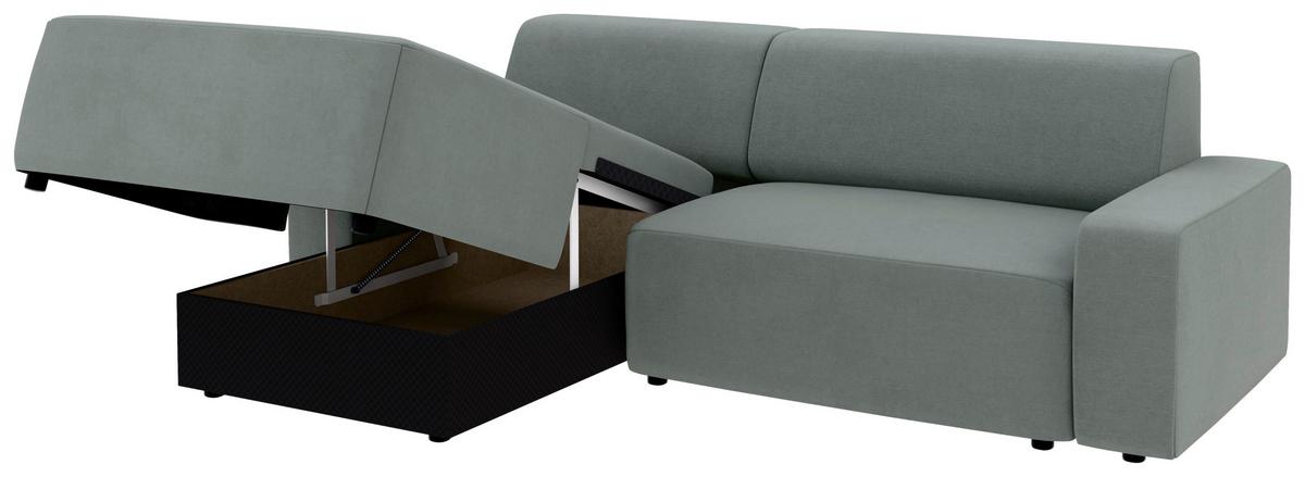 Ecksofa Wien, Grau S: 162x246 cm - Schwarz/Grau, MODERN, Textil (162/246cm) - Trendmanufaktur