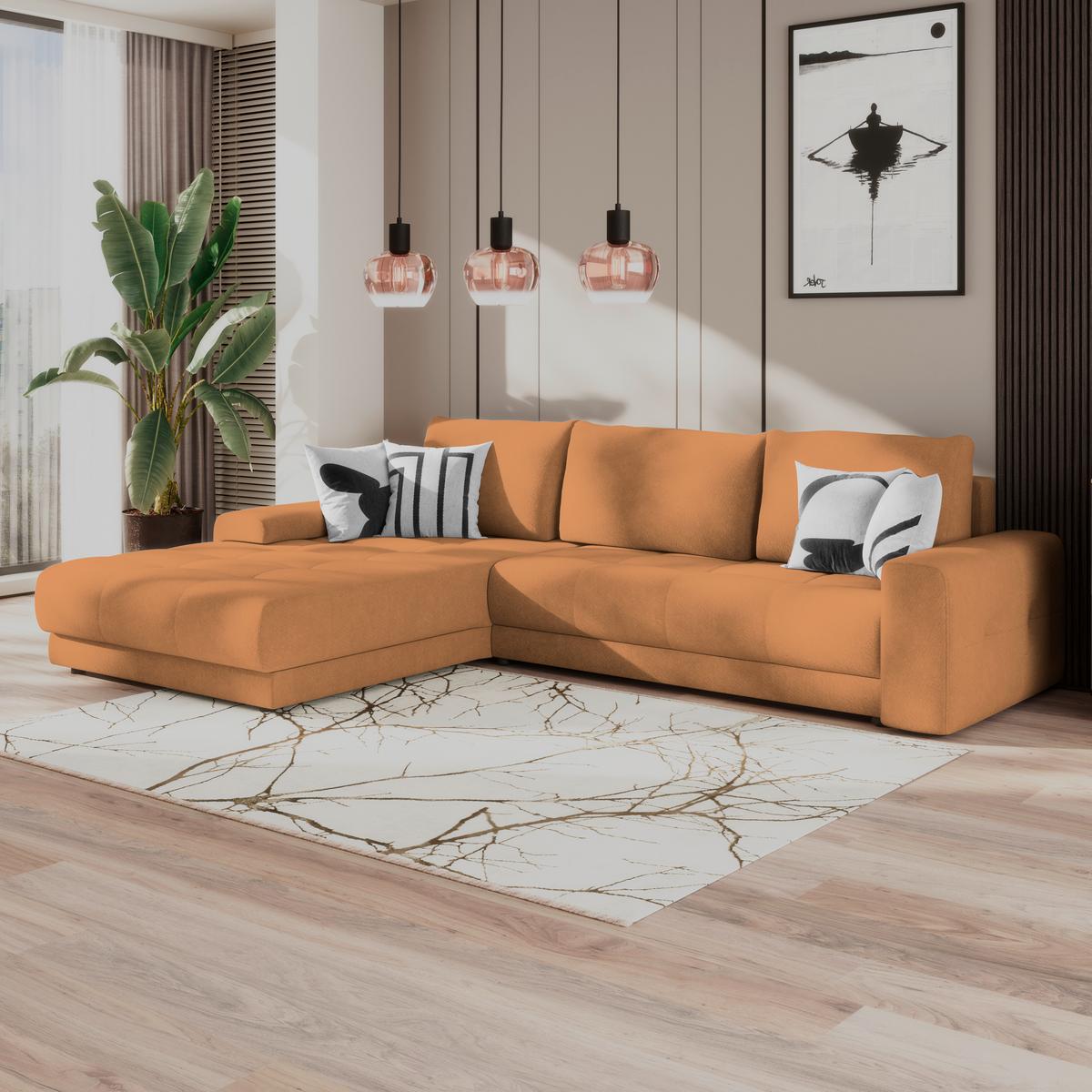 Ecksofa Adria Terracotta, S: 213x308 cm - Terracotta, Trend, Textil (213/308cm) - Luca Bessoni
