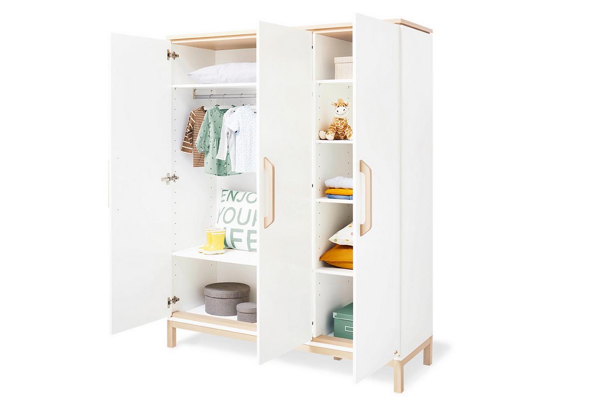 Babykleiderschrank 140061g Light - Ahornfarben/Weiß, Design, Holz/Holzwerkstoff (150/190/56cm) - Pinolino