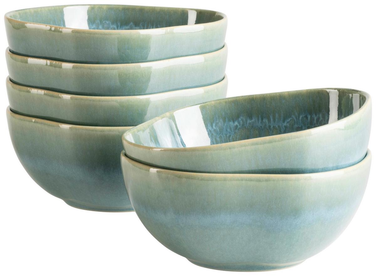 Schüssel Cordelia Grün, 6-teilig - Grün, Trend, Keramik (16/6,5cm) - Mäser