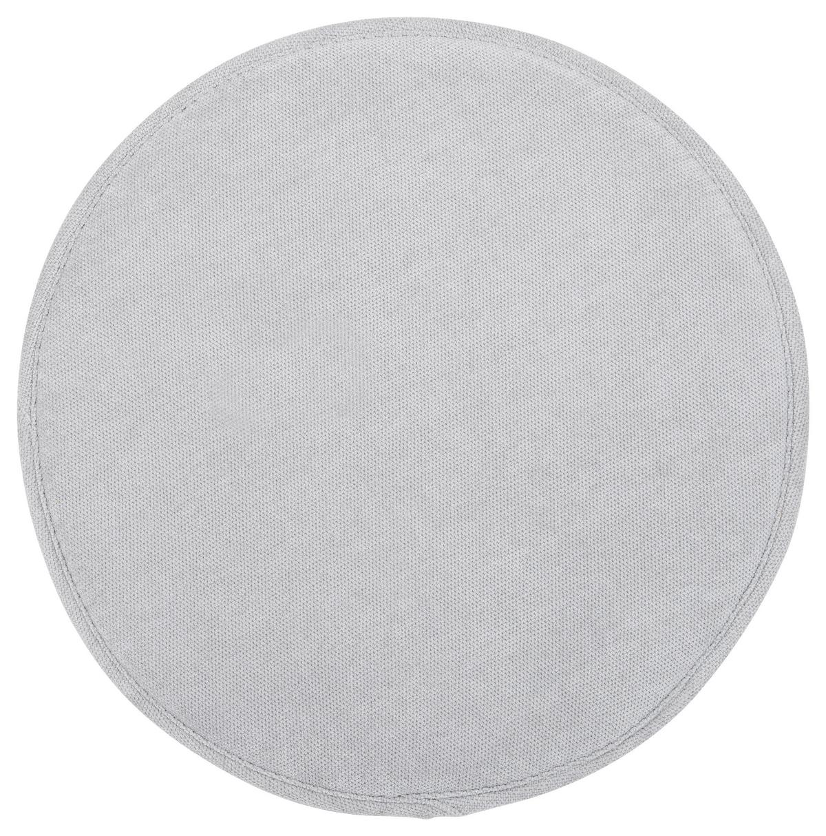 Sitzkissen Campino Silberfarben ⌀ 38 cm Polyester - Silberfarben, MODERN, Textil (38/2,5cm) - Luca Bessoni