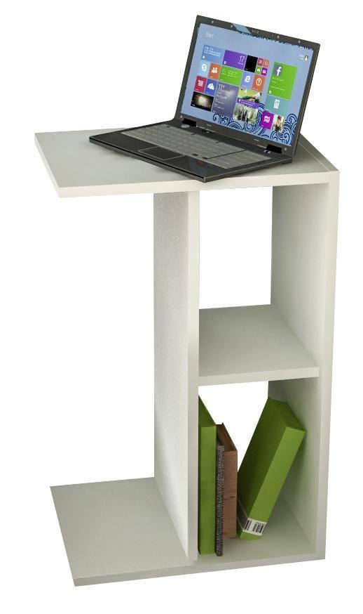 Couchtisch Mit Ablagefächer Nachto-Stand, Weiß - Weiß, Basics, Holzwerkstoff (40/30/63cm) - MID.YOU