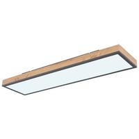 Led-deckenleuchte Doro L: 80 Cm Mit Fernbedienung - Opal/Graphitfarben, Basics, Kunststoff/Metall (80/7,8/20cm) - Globo