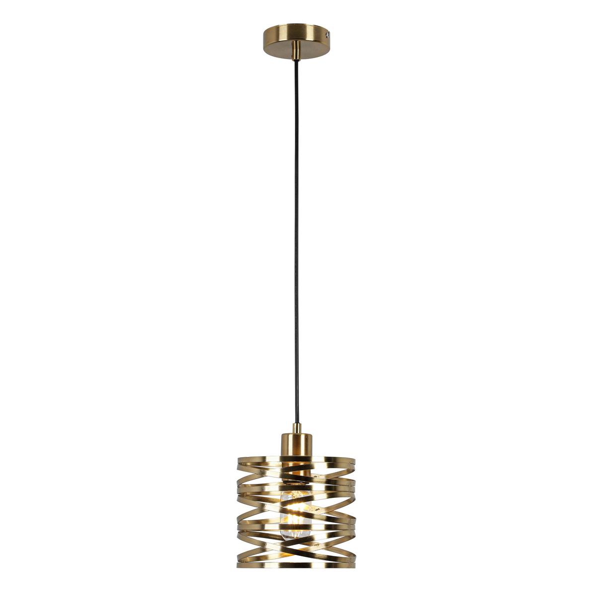 ZÁVESNÉ SVIETIDLO SILVAIN - čierna/mosadzná, Modern, kov/plast (17/120cm) - Mömax