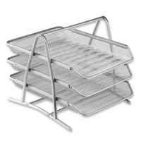 Briefablage Mesh - Silberfarben, Metall (35/27,5/29,5cm) - Mömax