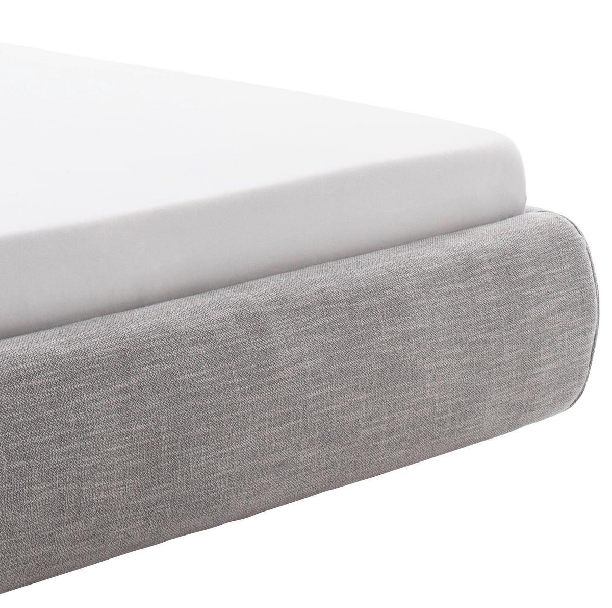 Polsterbett mit Lattenrost + Bettkasten 180x200 Atesio - Hellgrau/Naturfarben, MODERN, Holz/Textil (180/200cm) - Livetastic