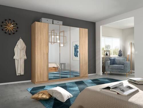 Drehtürenschrank 226cm Alabama, Sonoma Eiche Dekor - Sonoma Eiche, MODERN, Holzwerkstoff (226/229/54cm) - Rauch Möbel