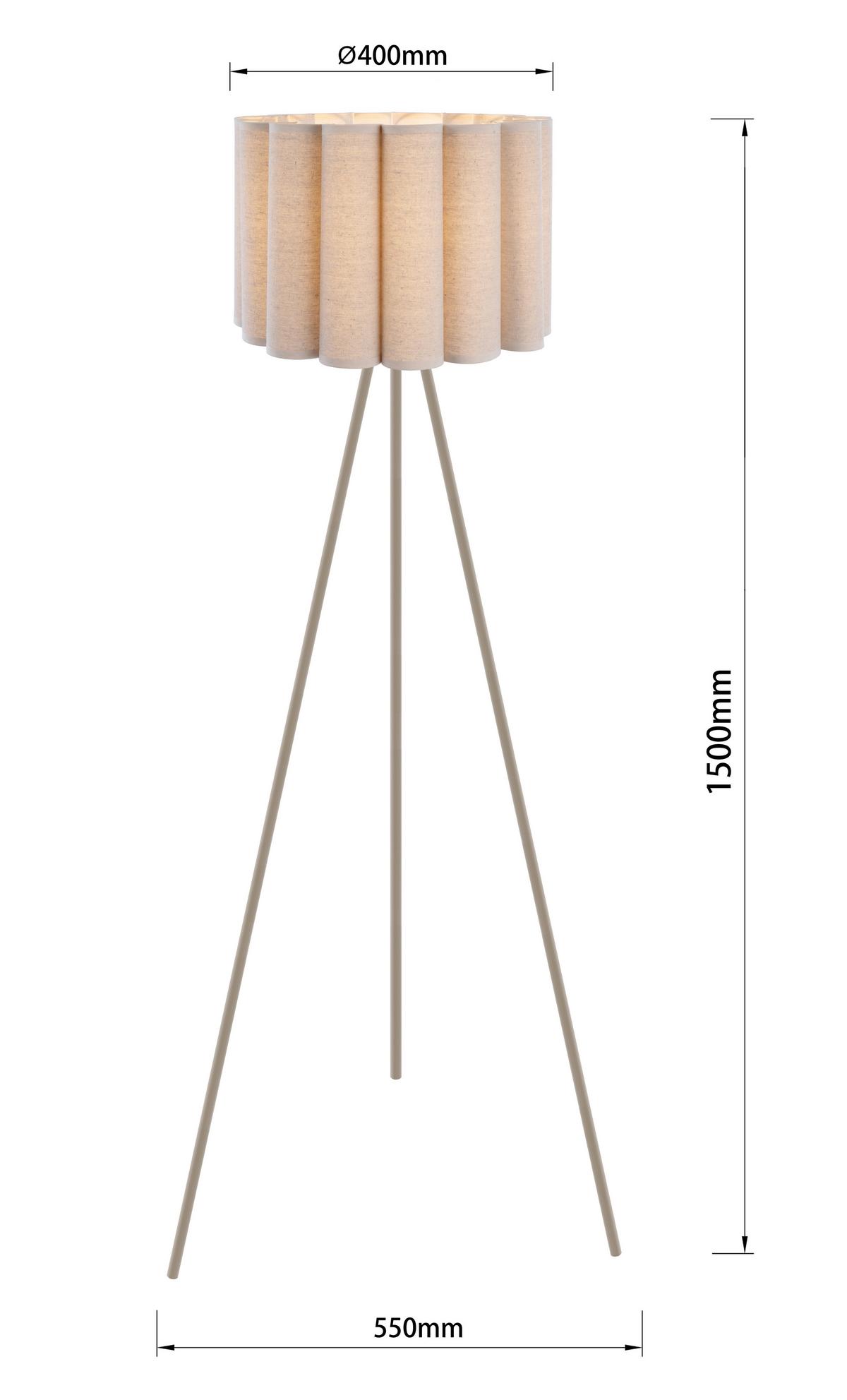 STOJACIA LAMPA SEJLA - béžová, Modern, kov/textil (50/50/150cm) - Mömax