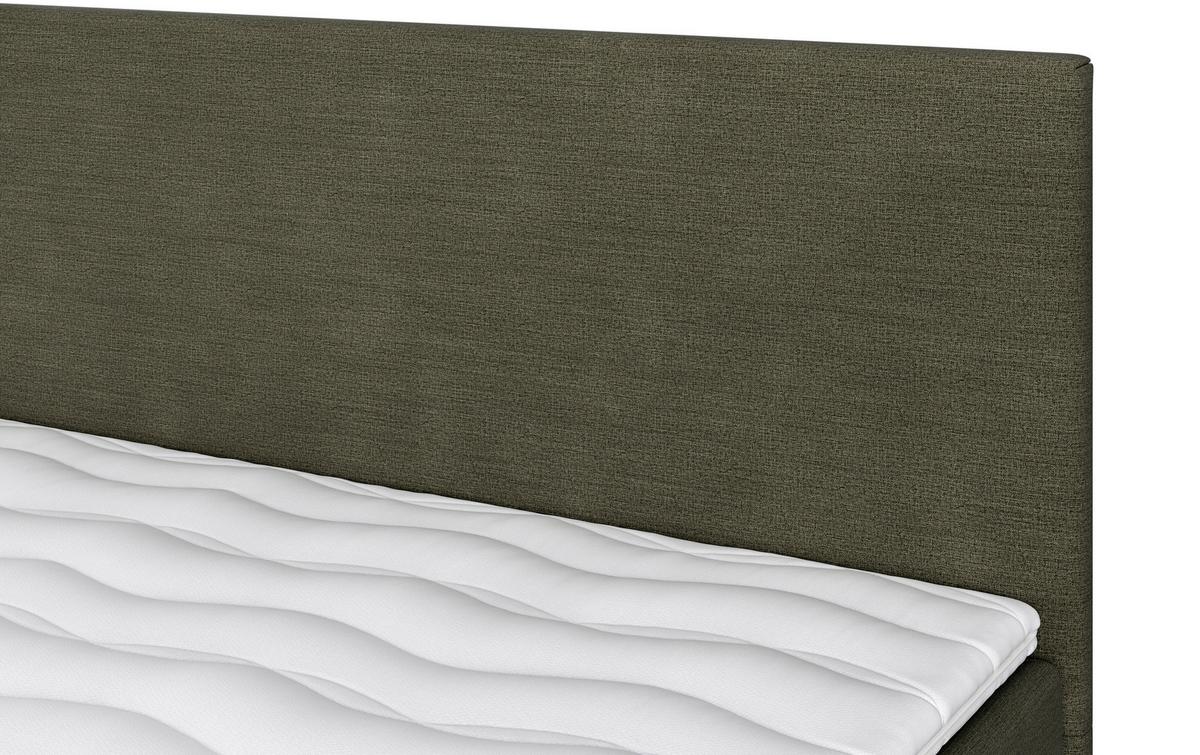 Boxbett Mit Topper 160x200 Andorra - Dunkelgrün/Dunkelbraun, MODERN, Holzwerkstoff/Textil (160/200cm) - MID.YOU