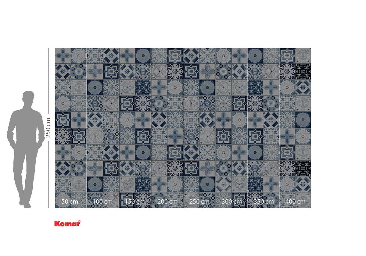 Vliestapete Palazzo Preferito - Blau/Weiß, Basics (400/250cm) - Komar