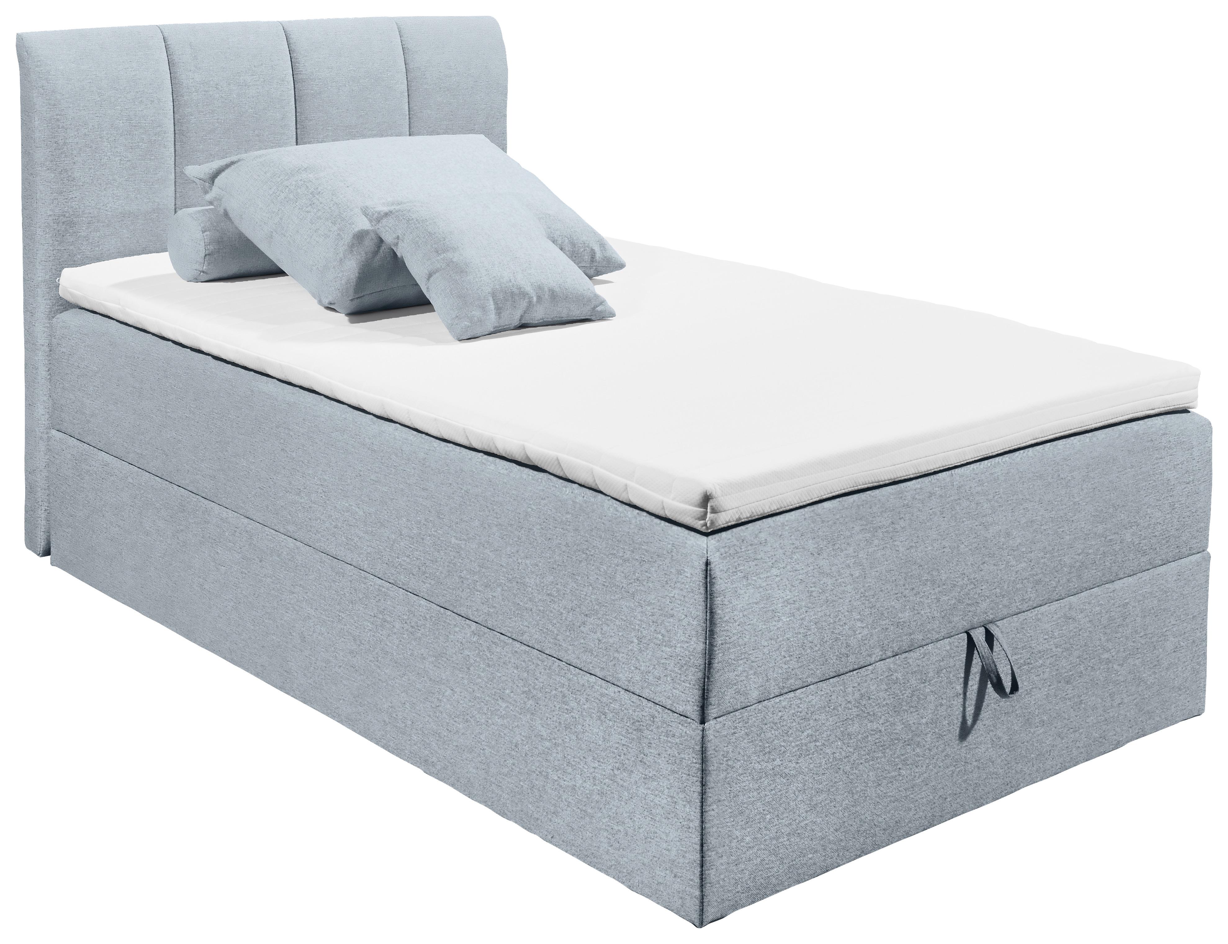Postel Boxspring Granada 120x200cm - černá/pastelově modrá, Basics, kompozitní dřevo/textil (120/200cm) - MID.YOU