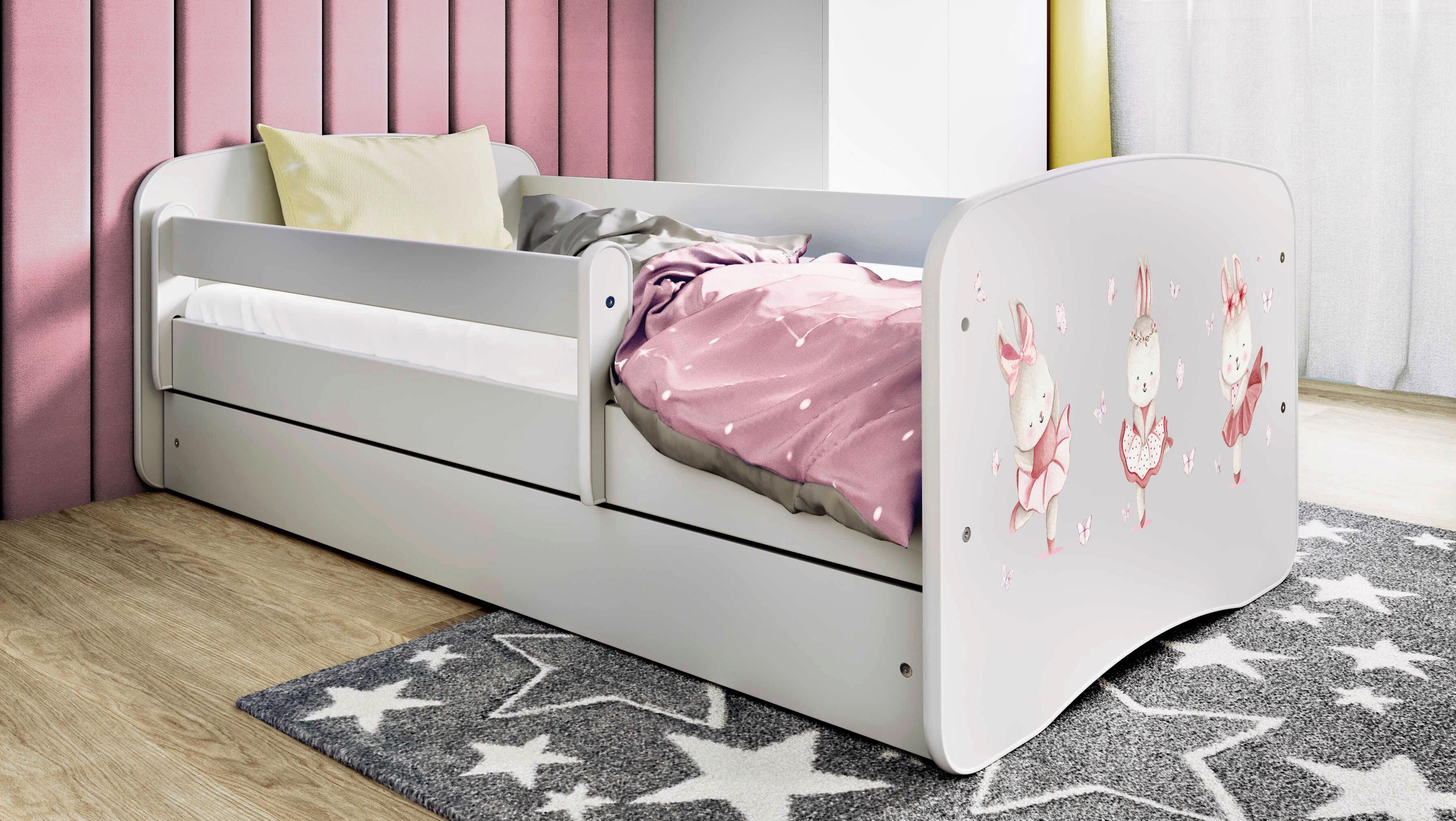 Kinder-/Juniorbett Babydreams inkl. Matratze 80x160 - Birkefarben/Weiß, MODERN, Holz/Holzwerkstoff (80/160cm) - MID.YOU